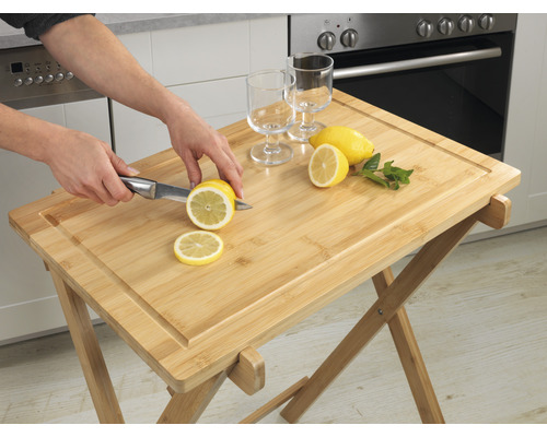 Wenko opvouwbare tafel met bamboe snijplank
