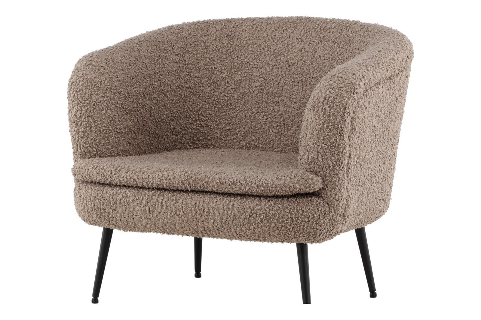 Nordkoster Stol Mørk beige teddystoff, sorte ben\n