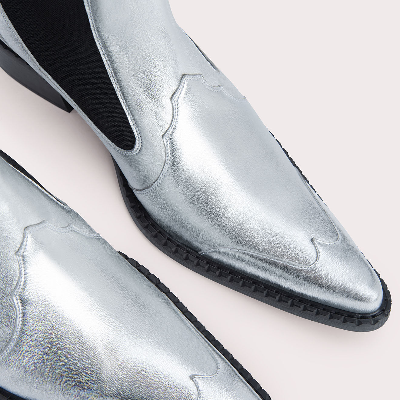 By Far Chelsea boots en Cuir Otis argentées - Talon 5.5 cm