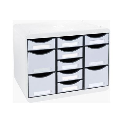 Exacompta Office Store-Box Multi - Module de classement 11 tiroirs - gris clair