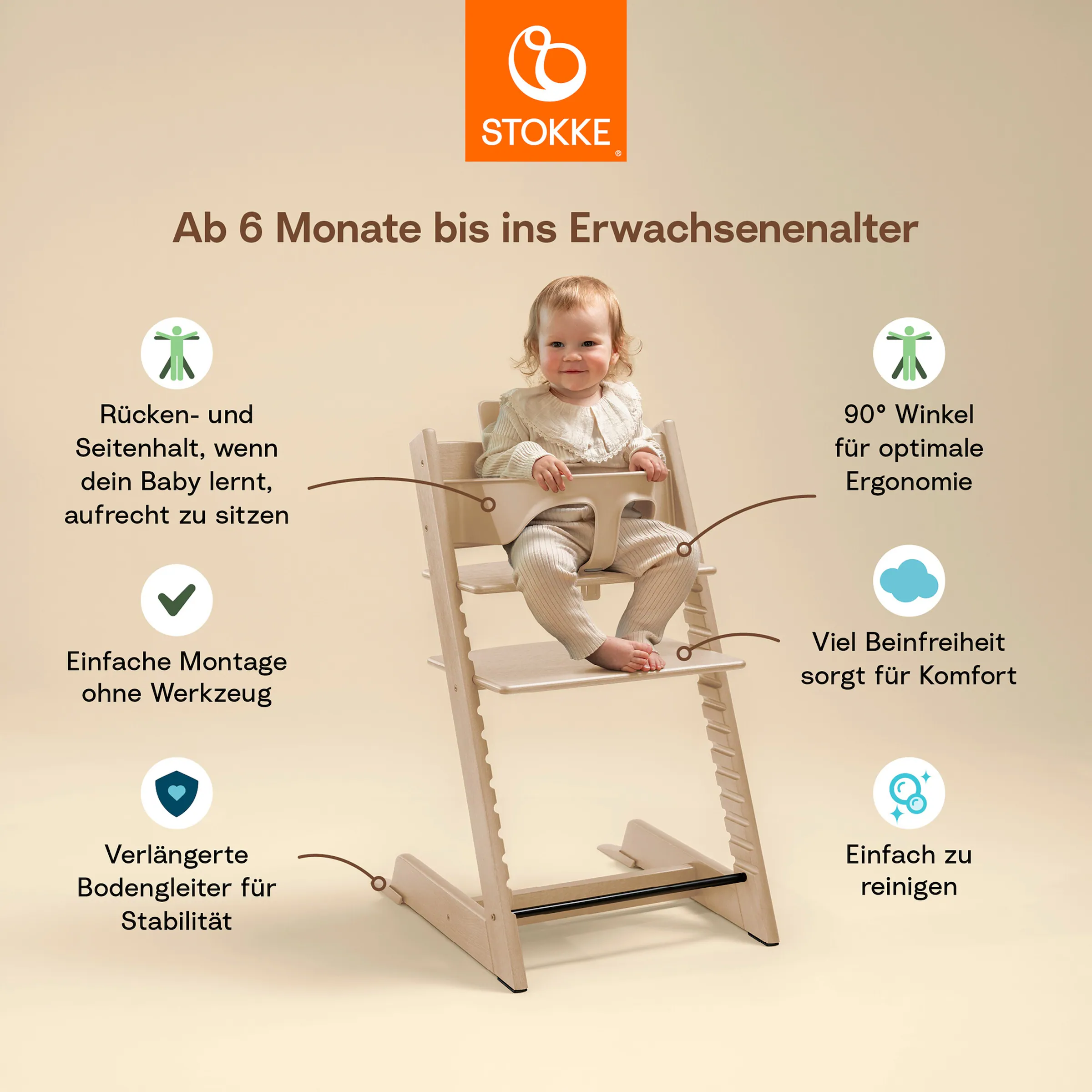 Stokke® - TRIPP TRAPP® Bundle Treppenhochstuhl inkl. Newbornset Light Grey & Babyset Stormgrey / Light Grey