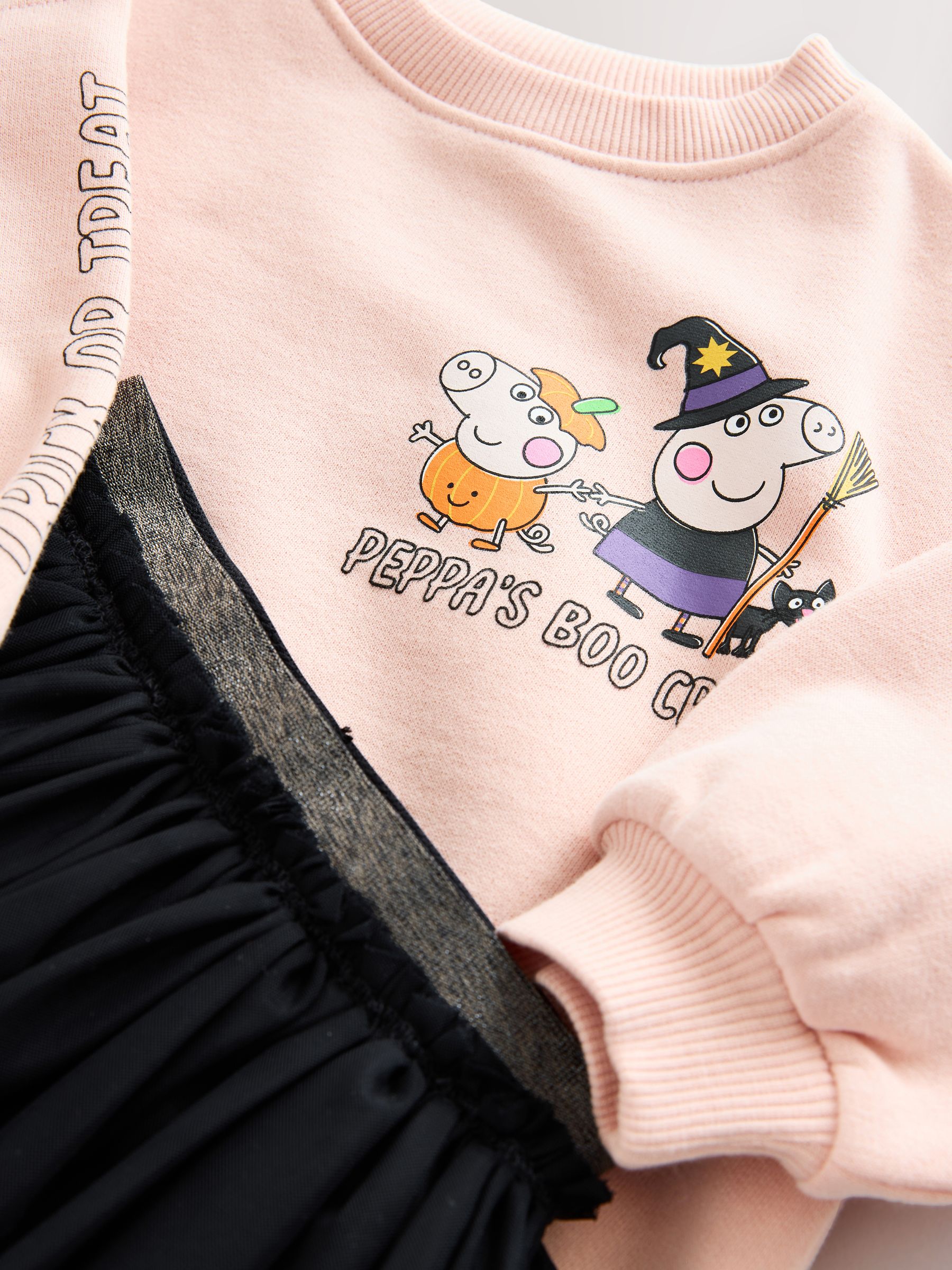 Roze Halloween - Peppa Pig-top en -tutu set (3mnd -7jr)