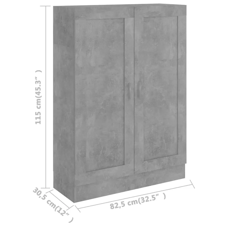 vidaXL - Boekenkast - Grijs - Bewerkt hout