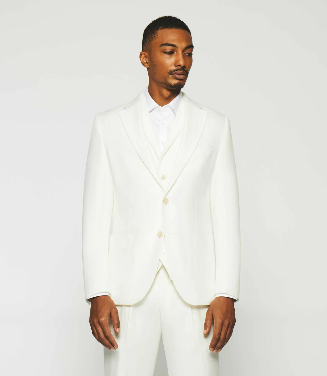 Veste séparable en coton lin blanche CACTUS