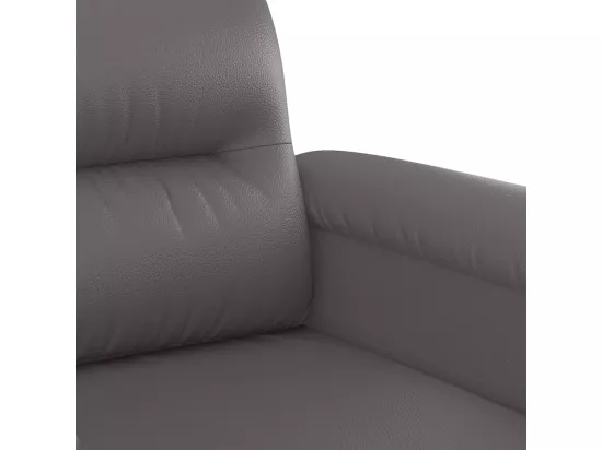 Ensemble de canapés 3 pcs avec coussins gris similicuir