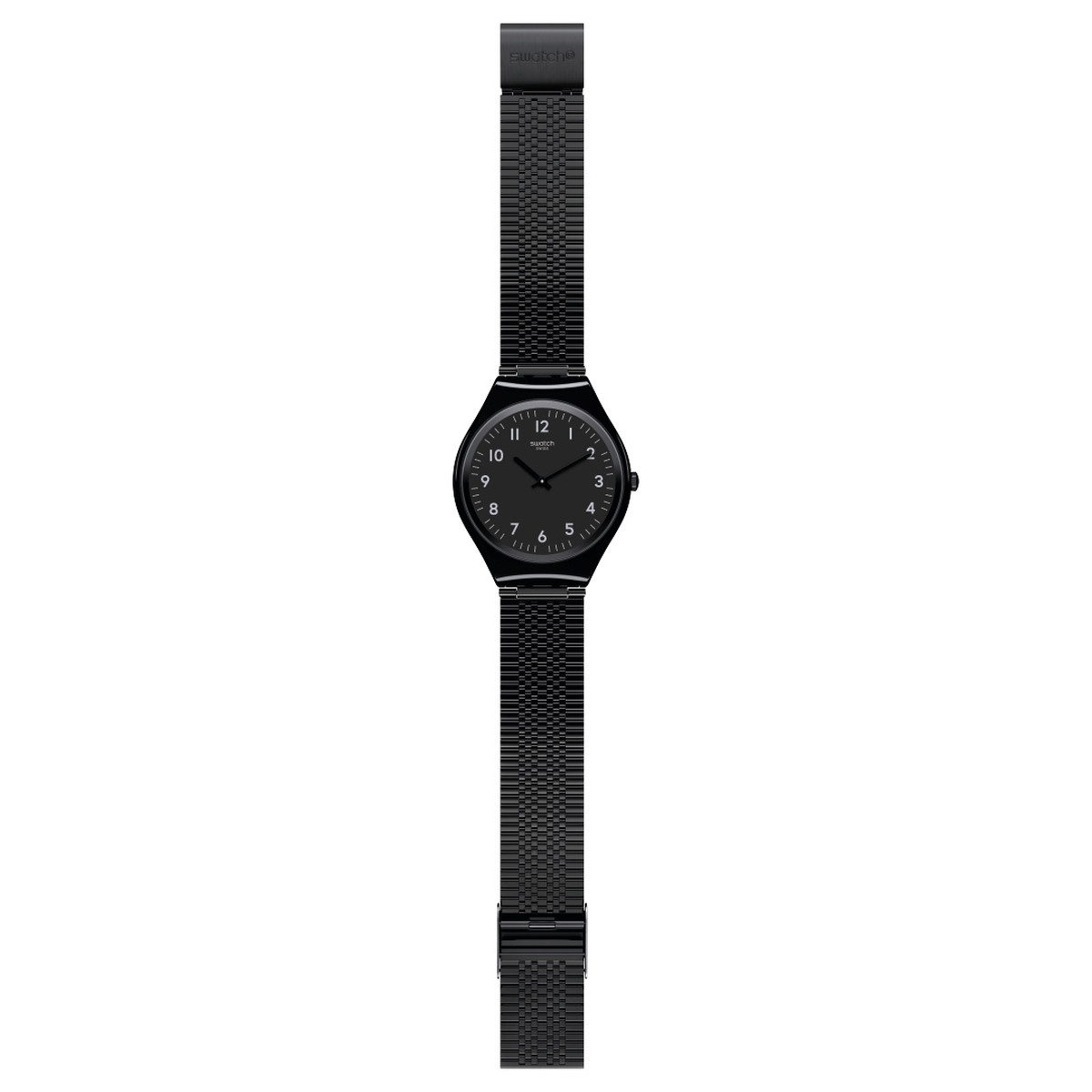 Montre Swatch Skincoal mixte acier noir milanais
