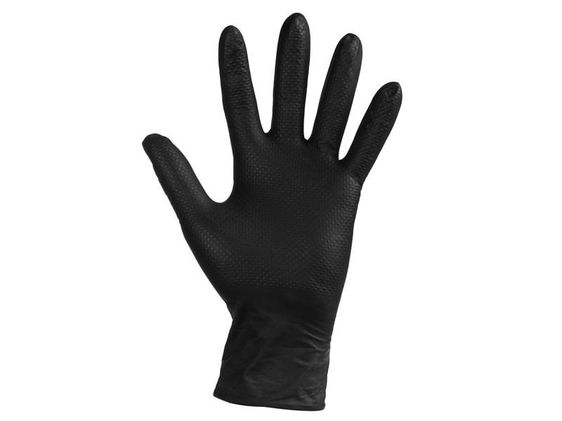 FTM Einweghandschuh Nitril, S, Schwarz, 100 Stück Puderfreier Nitril-Einmalhandschuh