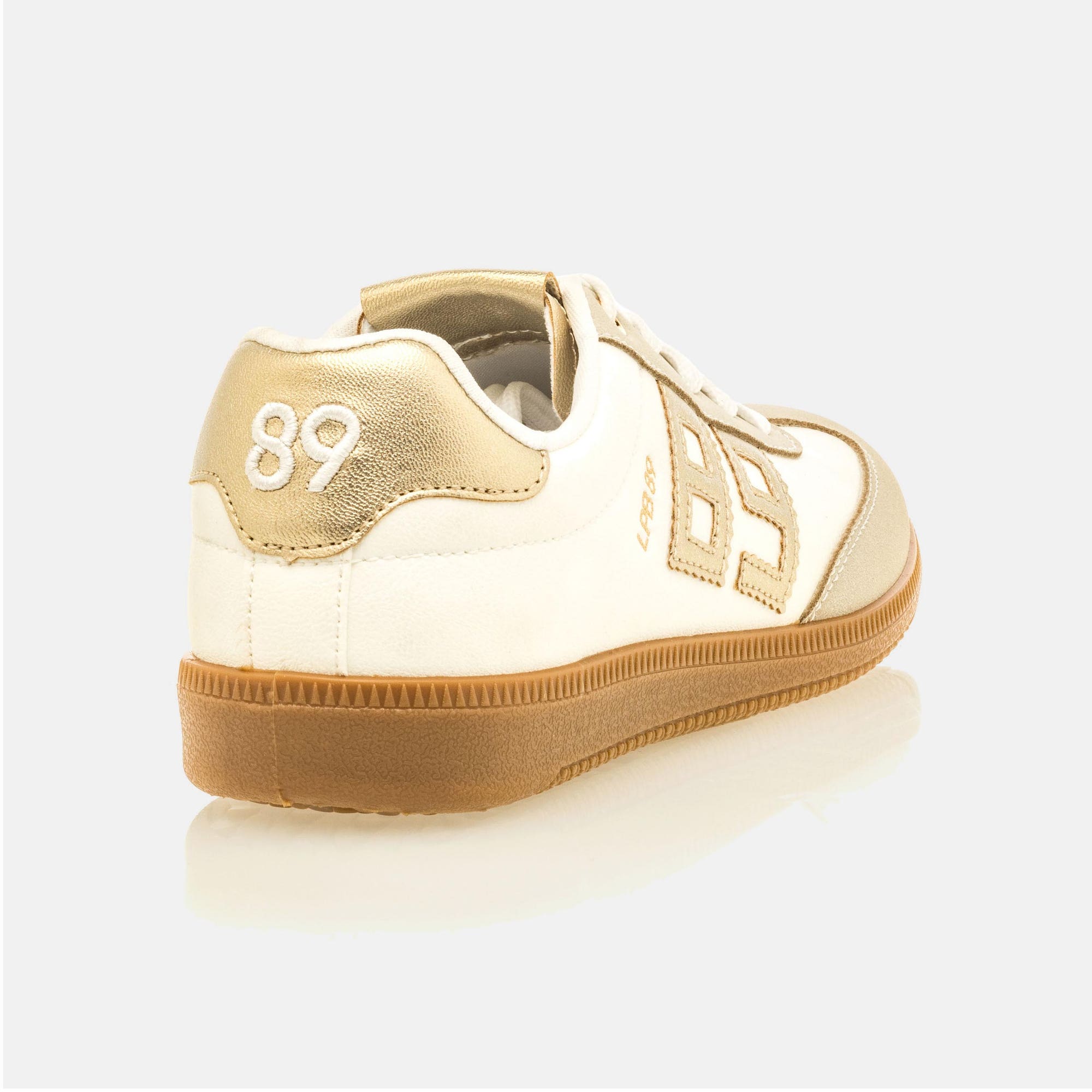 Baskets basses Femme blanc/or