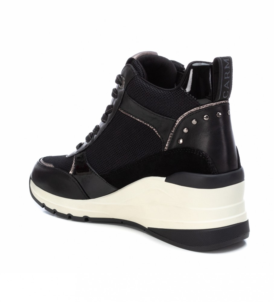 Tênis Carmela 160262 Preto - Altura do Salto Anabela: 6cm -