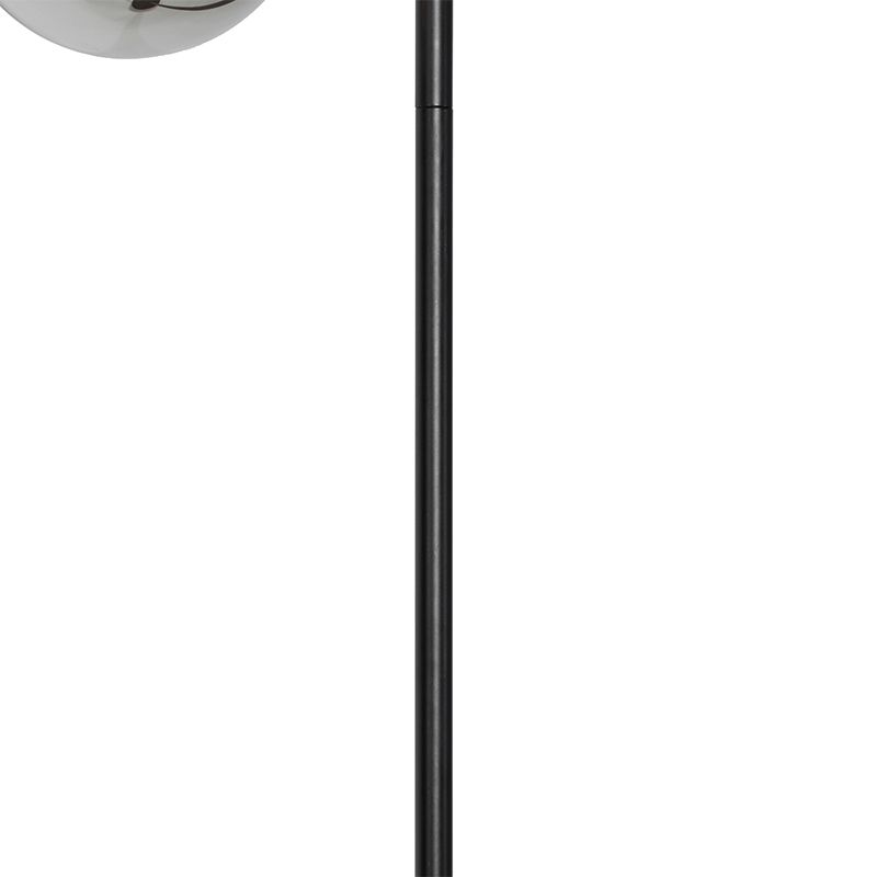 Art Deco vloerlamp zwart met smoke glas 2-lichts - Pallon