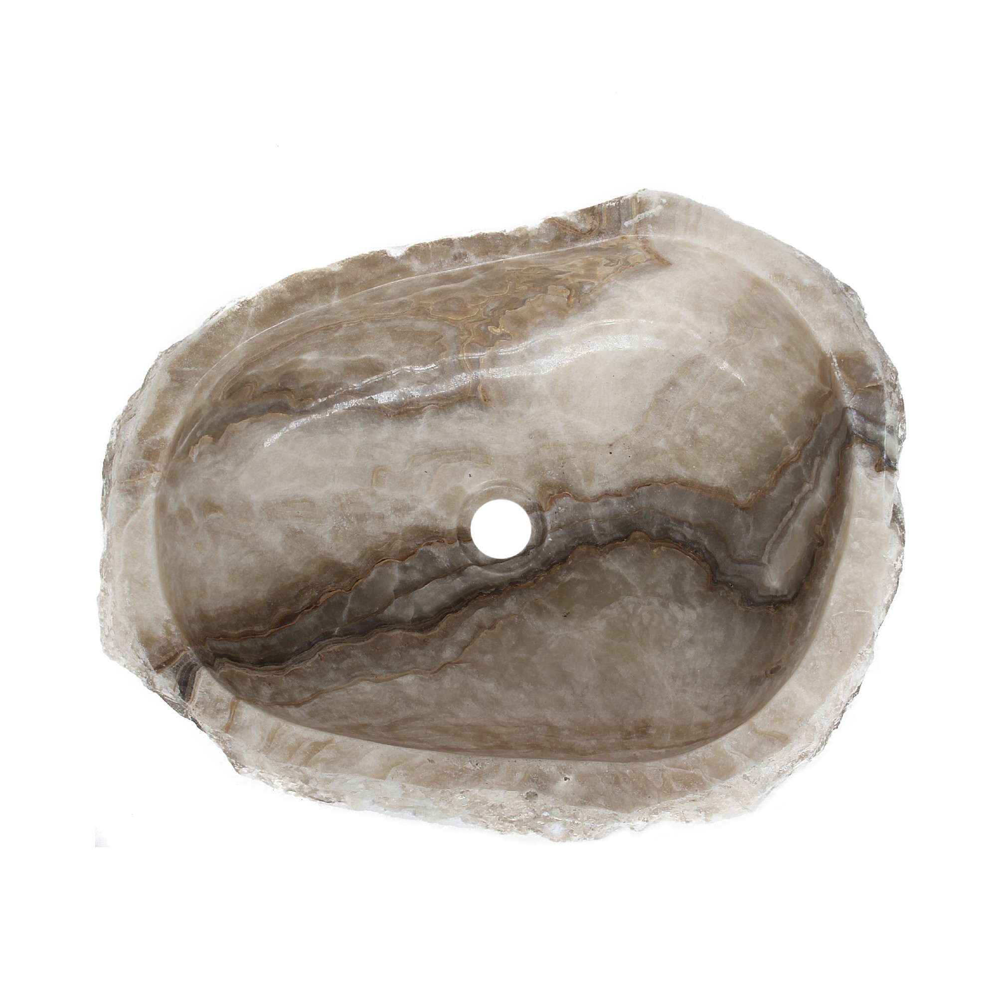 Onyxwaschbecken, stark variierend, min. T 40 cm, B 50 cm, H 15 cm von fischer's lagerhaus