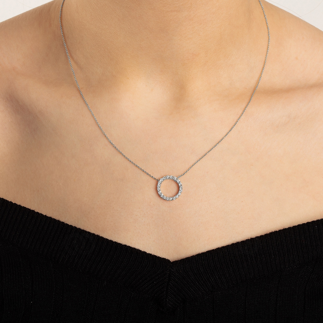 Collier 750/18 K Weissgold mit Diamanten 0.50 ct H/si
