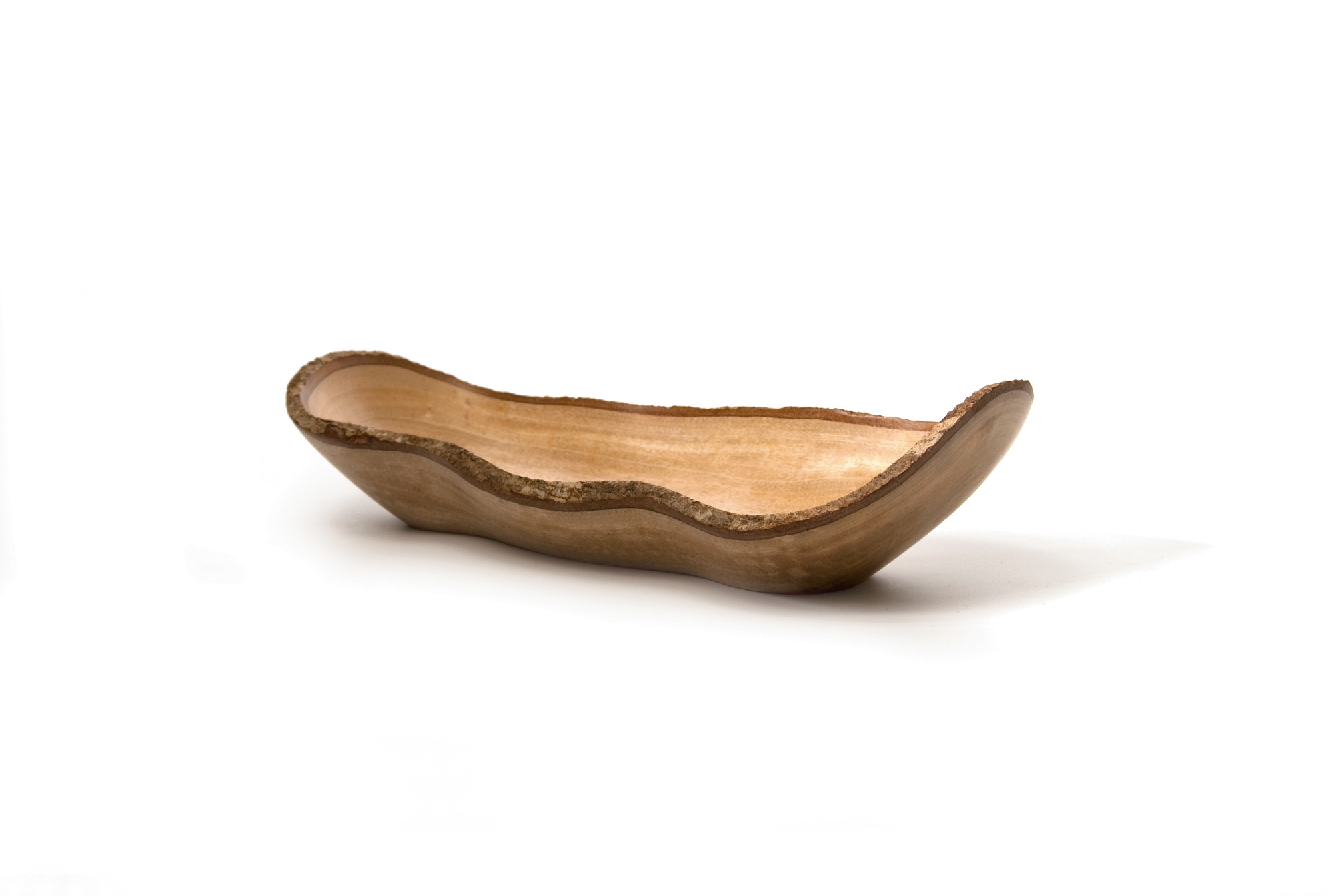 Schale in Wellenform, 'Mangoholz', natur, T 44 cm von fischer's lagerhaus