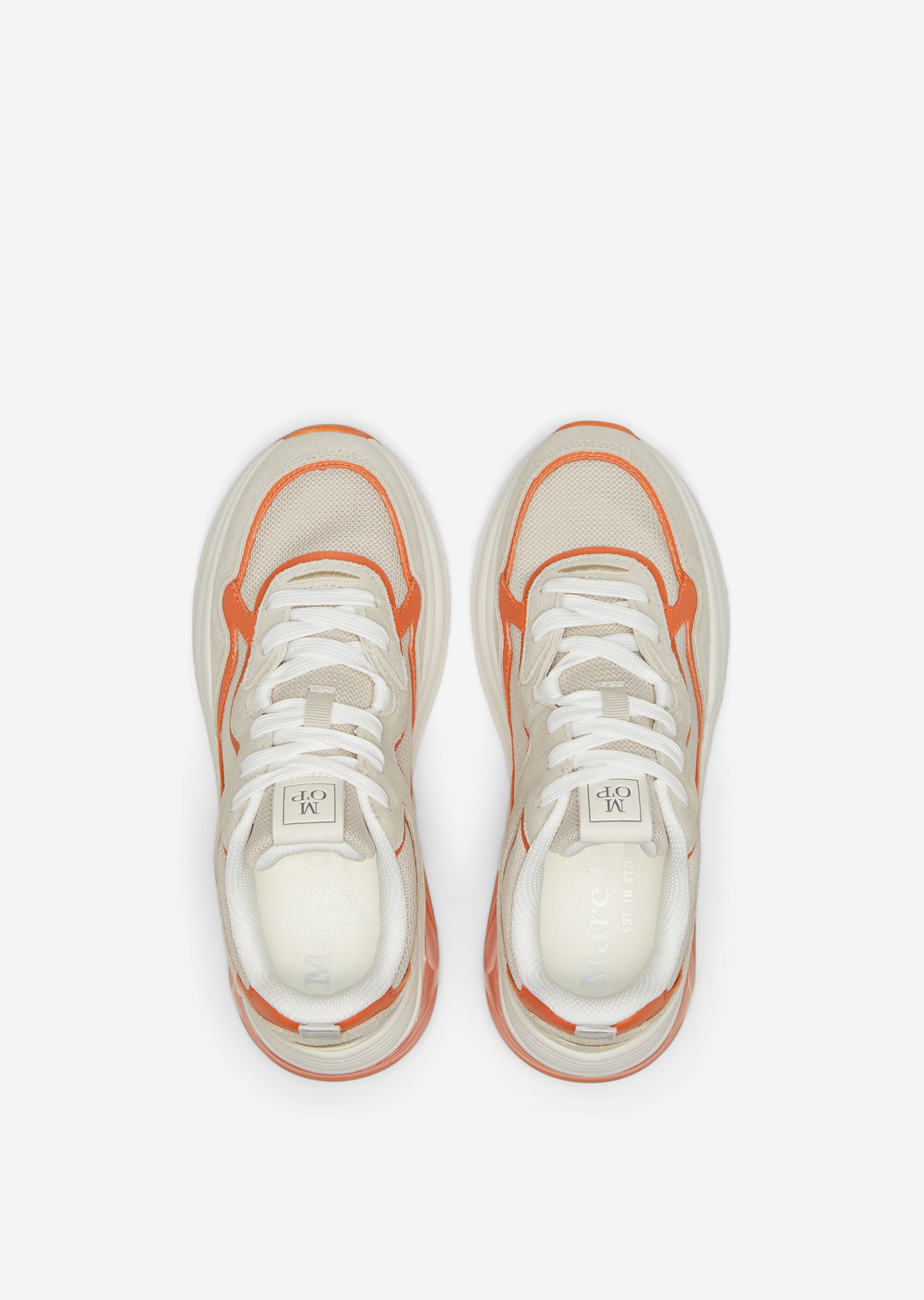 Bulky-Sneaker aus recycelter Leder-Textil-Kombination