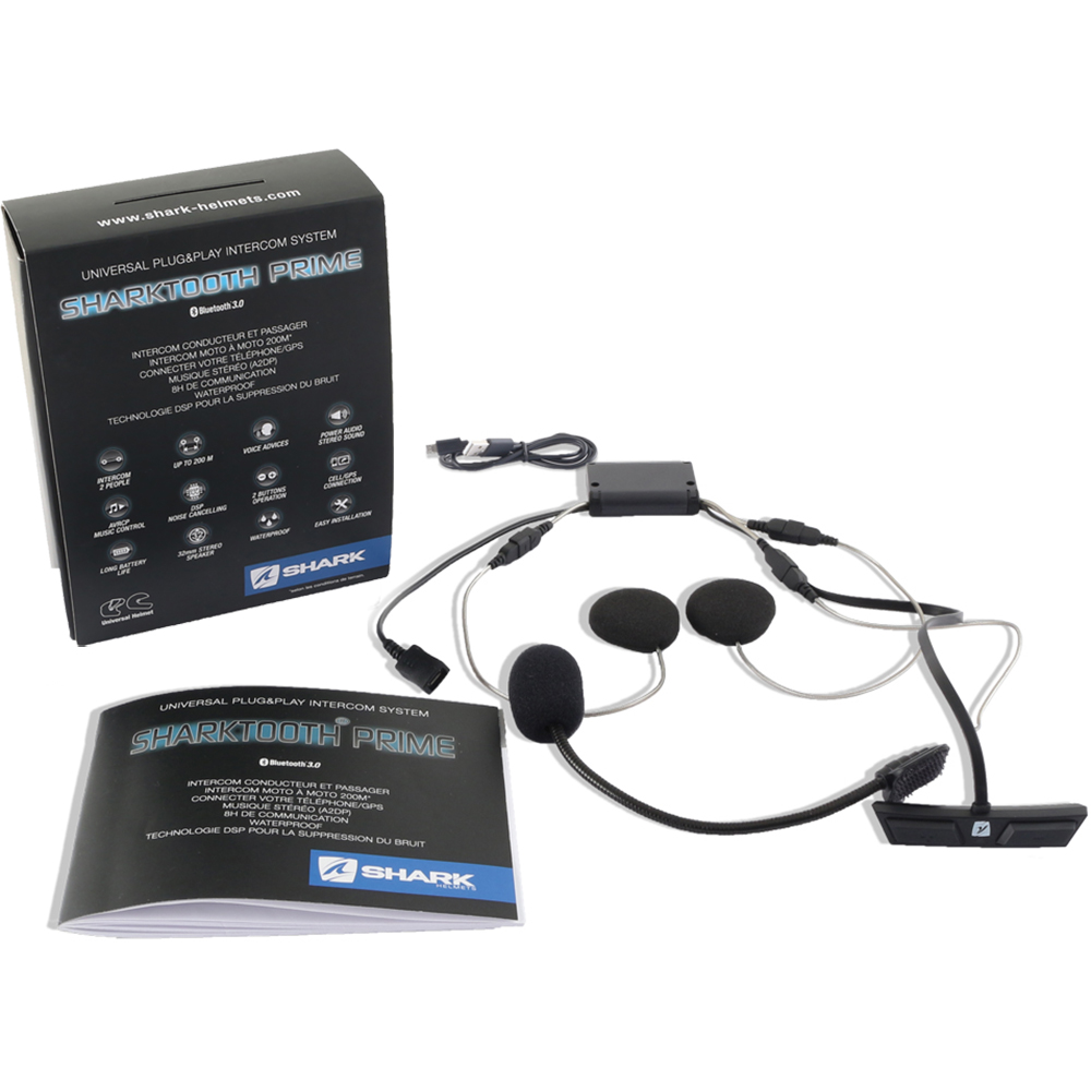 Shark - Kit bluetooth / Intercom Sharktooth® Prime Noir