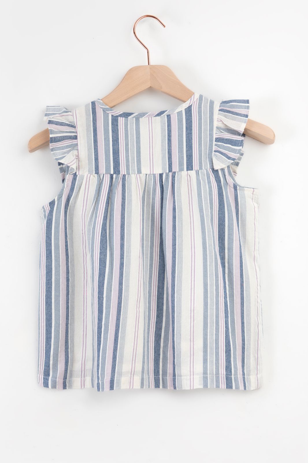 Multicolour gestreepte mouwloze blouse