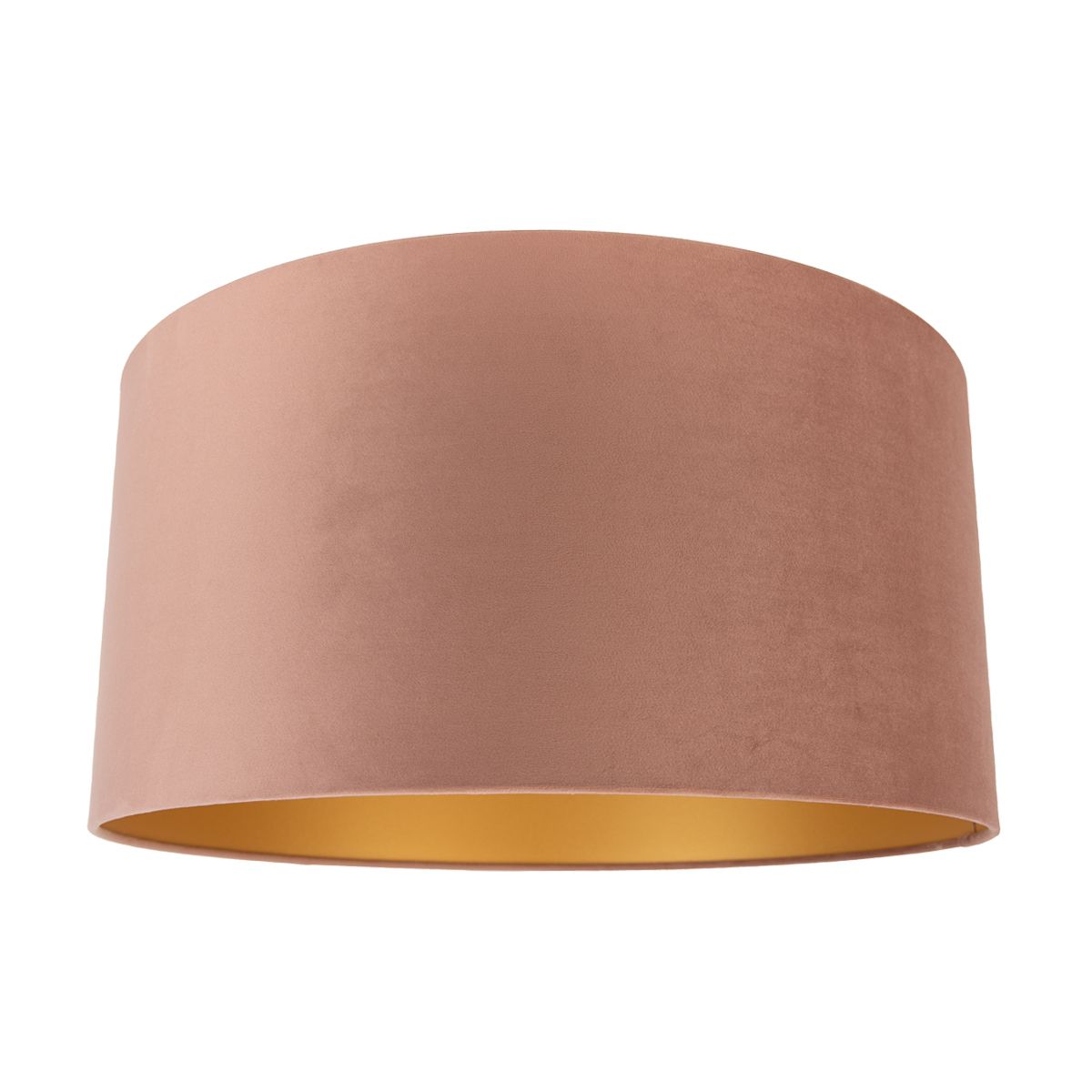 Velours lampenkap roze 50/50/25 met gouden binnenkant