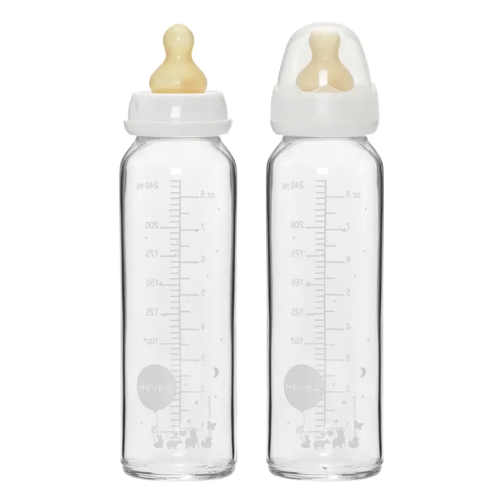 Hevea Biberons en verre borosilicate 240ml - Lot de 2