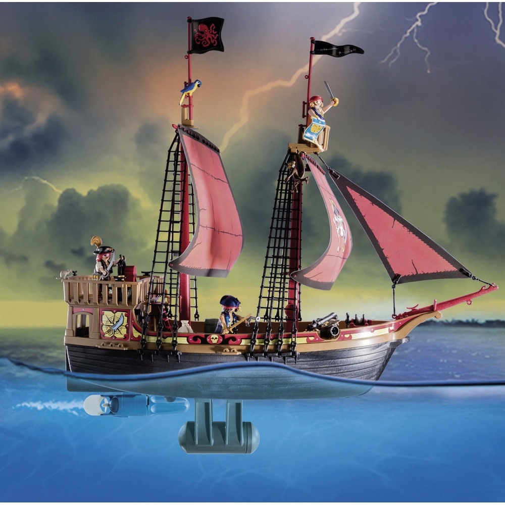 Playmobil 70411 Piraten Großes schwimmendes Piratenschiff mit Kanone