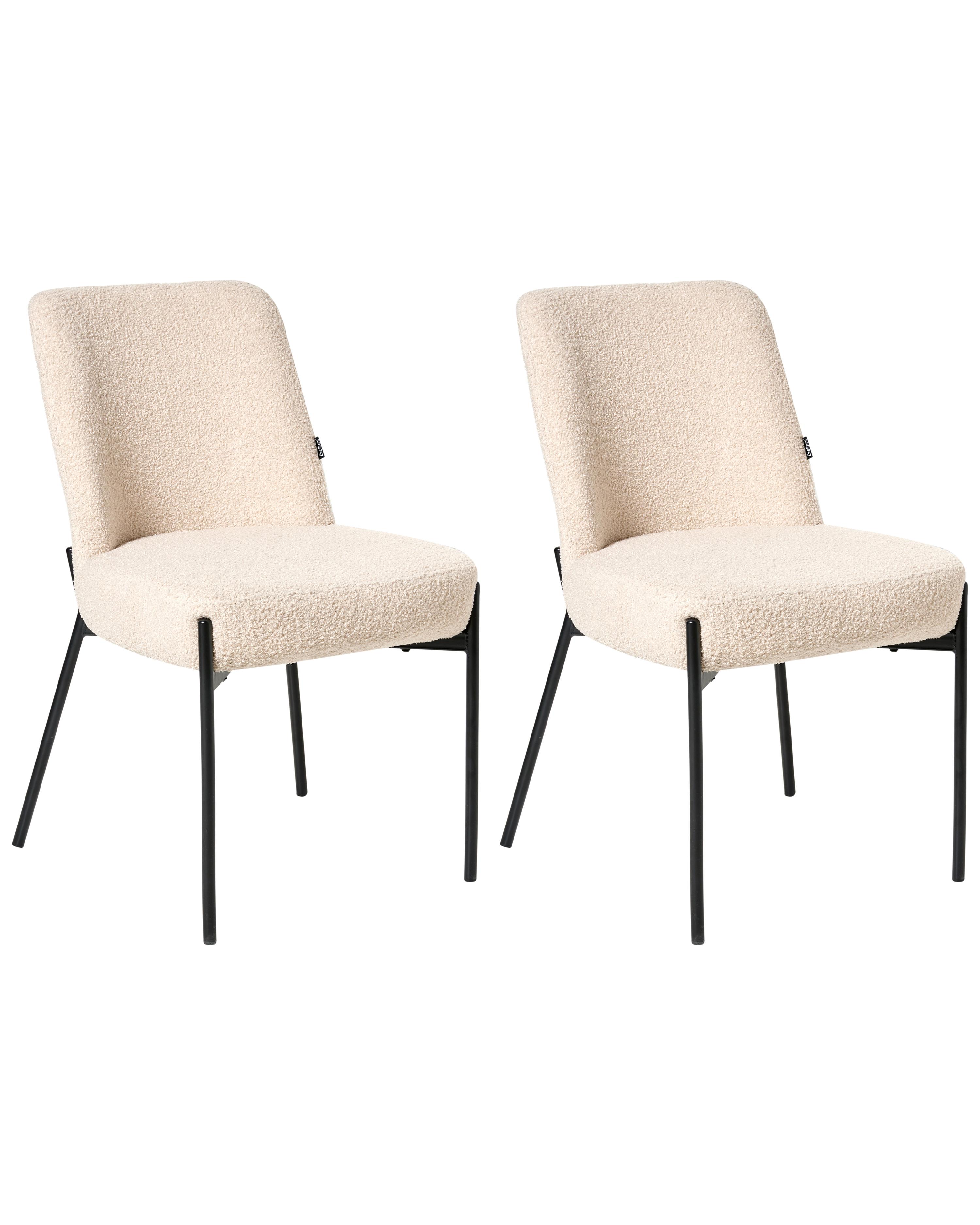 Set van 2 stoelen MALIN Bouclé Lichtbeige
