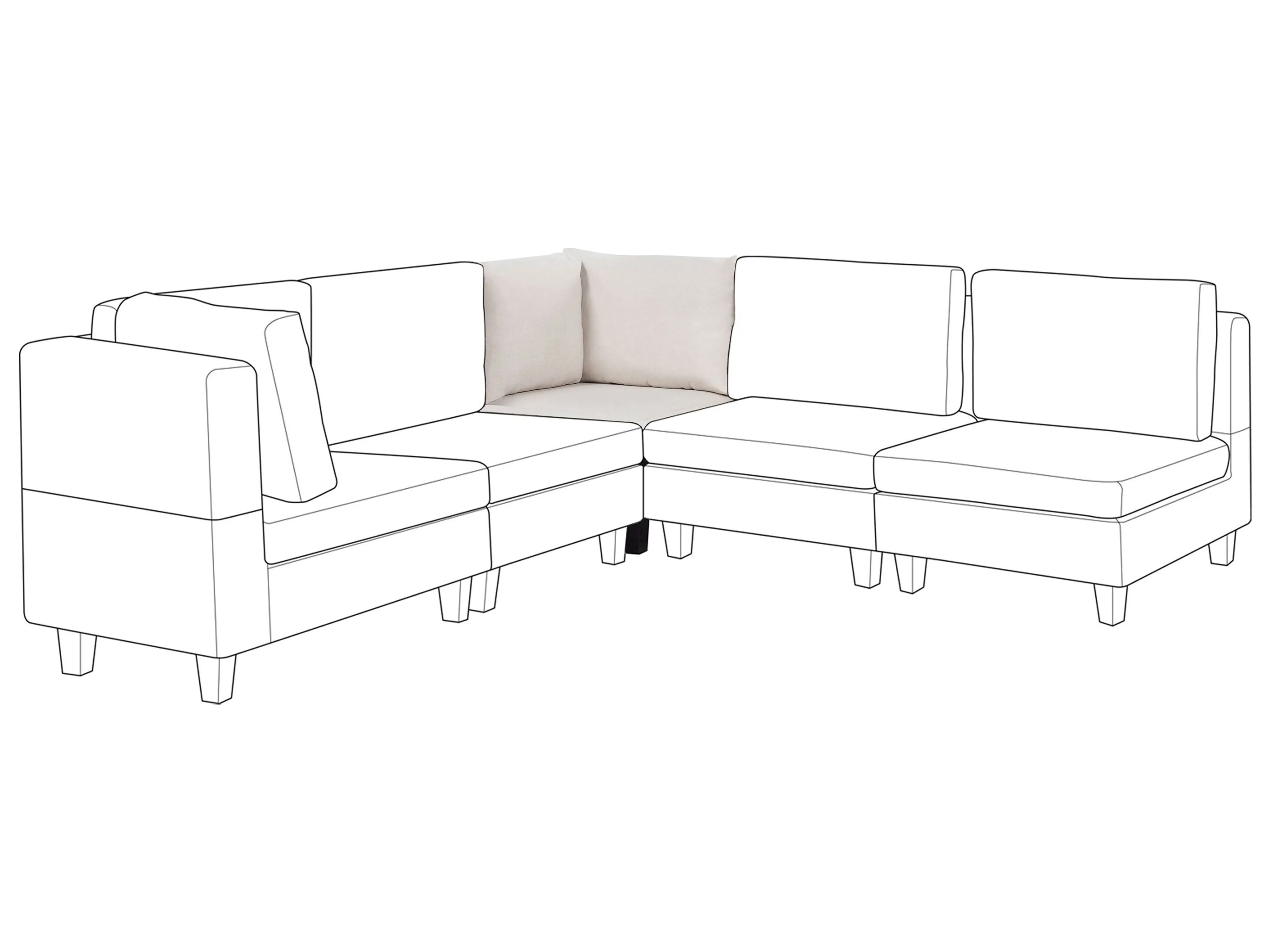Hoekmodule UNSTAD Stof Lichtbeige