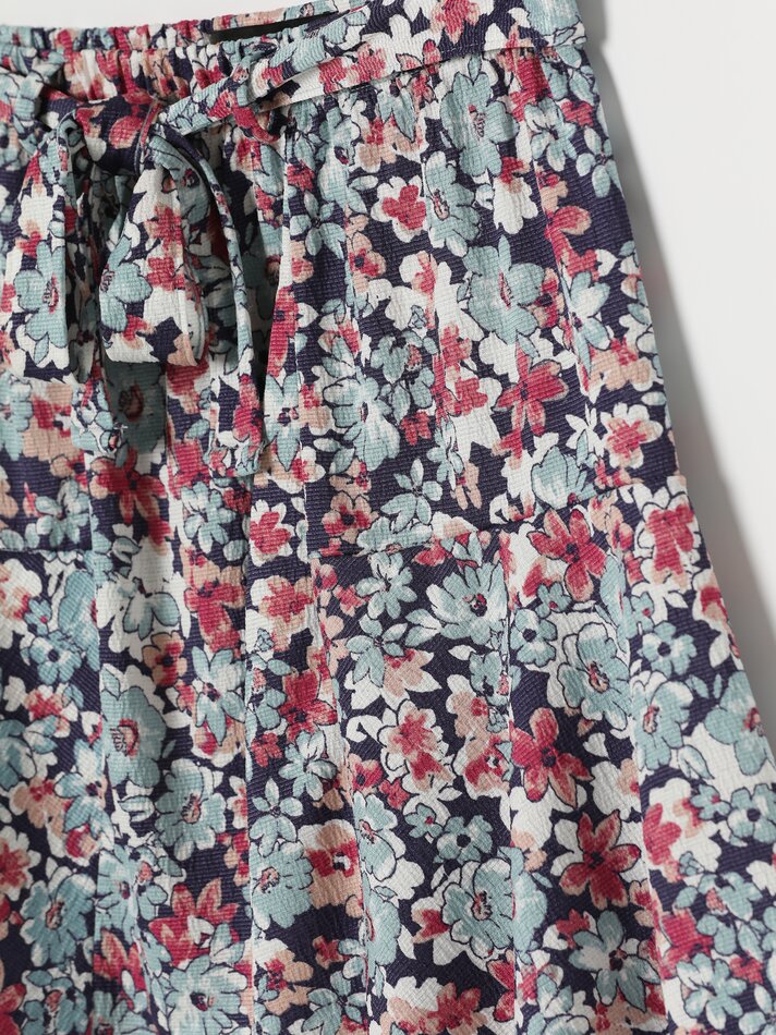 Saia curta estampada - Fúcsia
