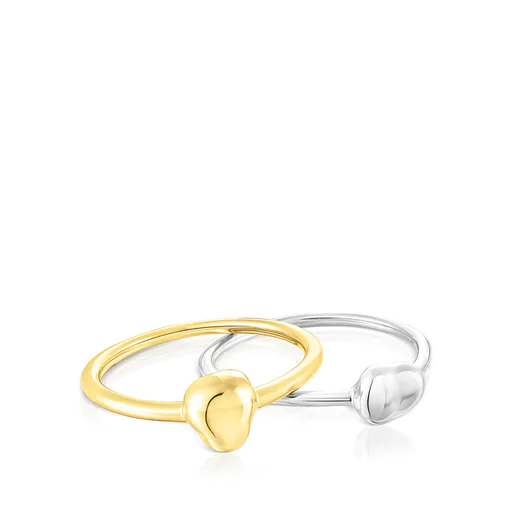 Anéis TOUS Joy Bits em prata com banho de ouro 18k sobre prata.
