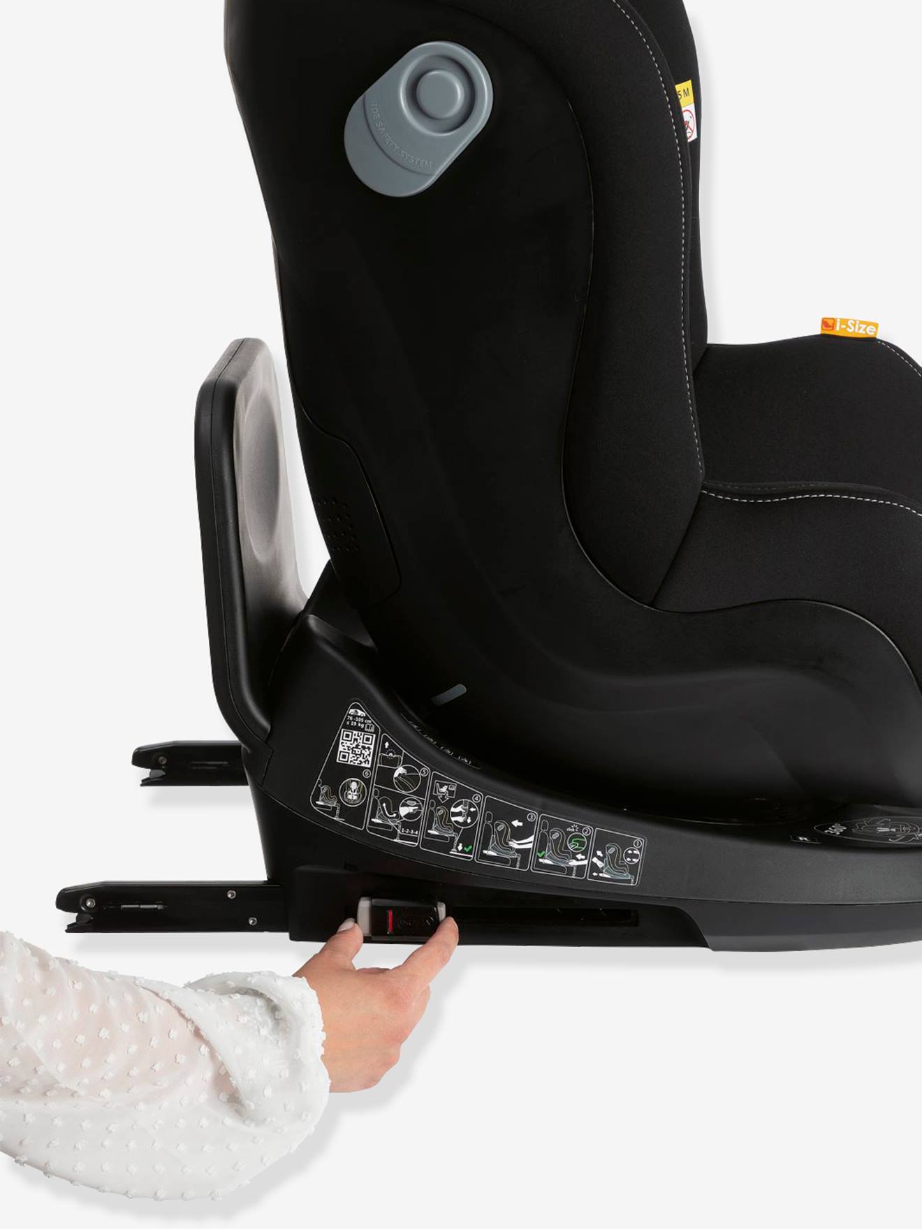 Cadeira auto giratória CHICCO Seat2Fit i-Size, 45 a 105 cm, equivalente ao grupo 0+/1, cinza