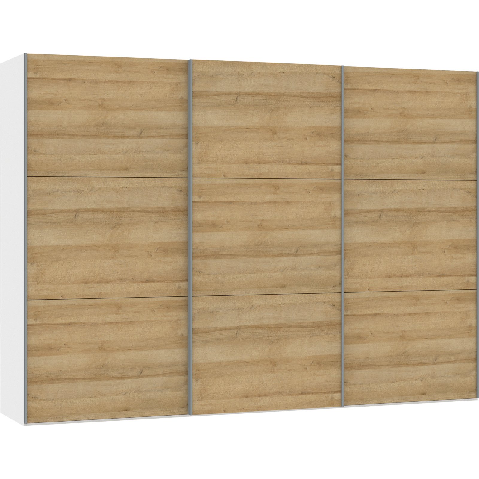 Schwebetürenschrank Schweizer 138 Eiche Natur weiss 253 x 215 x 65 cm, 253 cm