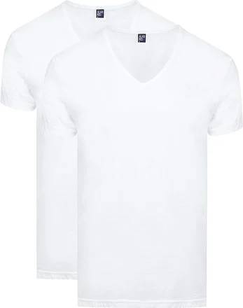 Alan Red T-Shirt Dean Wit - 2pack Herenmode 6661/2P/01 Dean T-shirt White