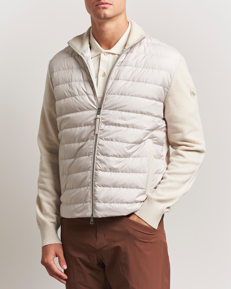 Moncler Full Zip Padded Cardigan Off White