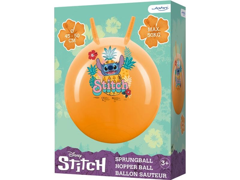 John Hüpfball Stitch mit Griffhörnchen Ø 45-50 cm Sport Aktivitäten und Zubehör