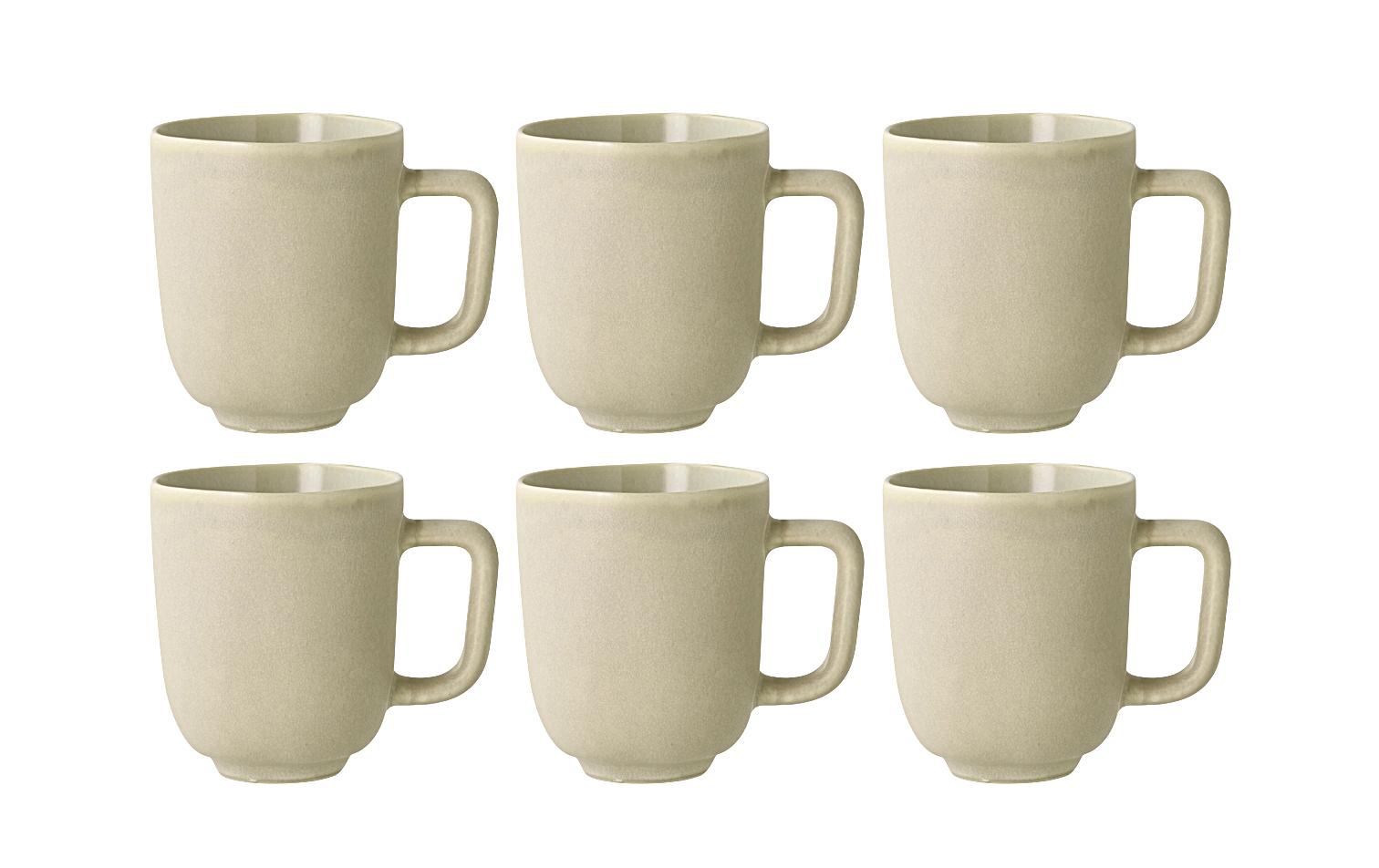 Kaffeetasse Shoku 330 ml, 6 Stück, BeigeTassen-Set aus Steinzeug
