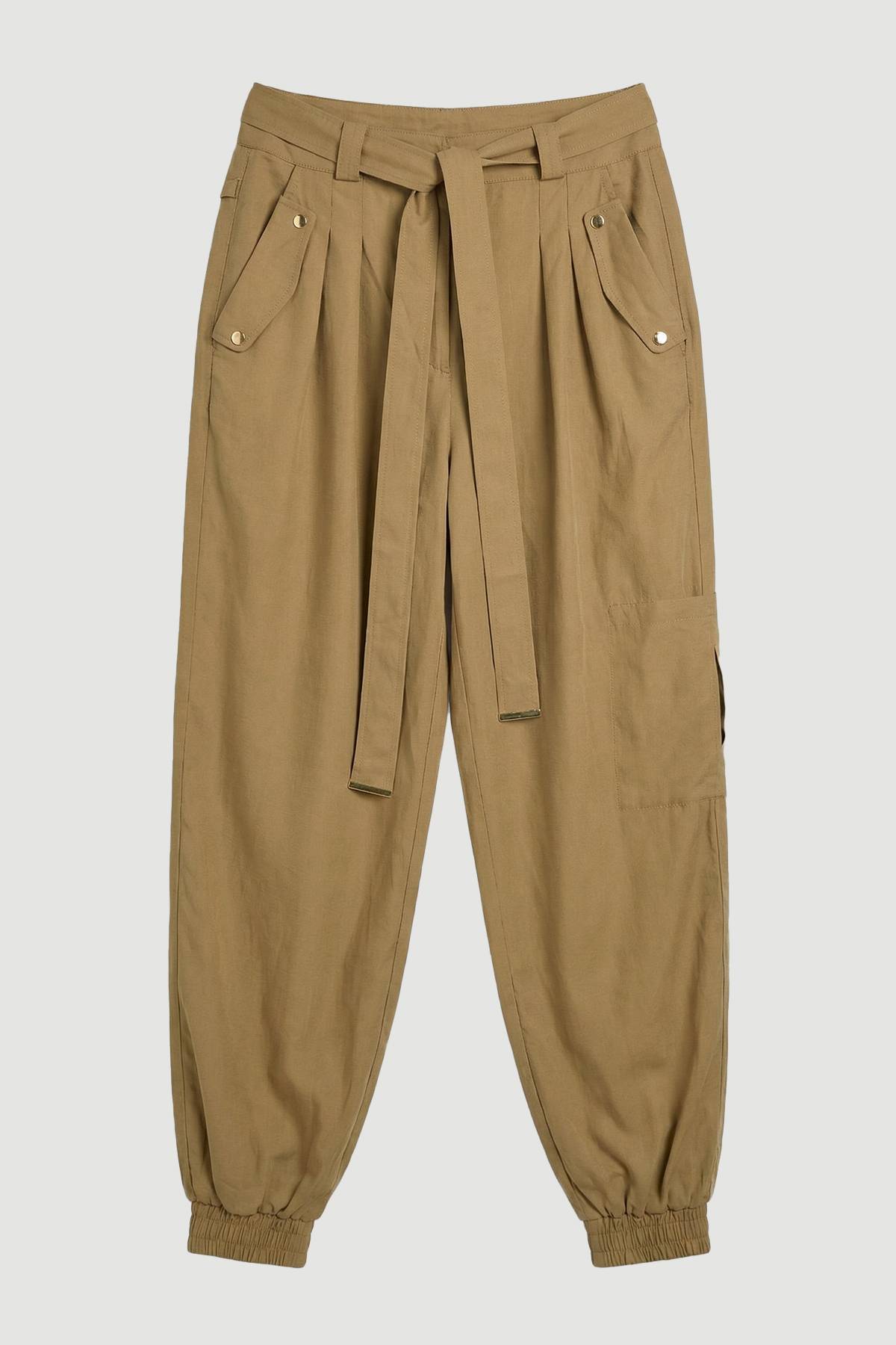 KarenMillen Pantalon Utilitaire En Sergé De Cupro Tissé