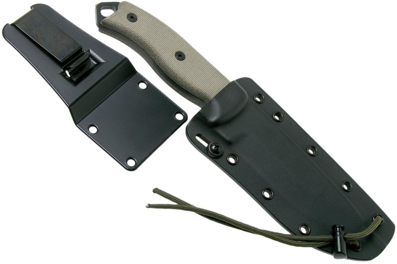 ESEE Model 5 Serrated black blade 5S survivalmes met kydex schede   riemclip