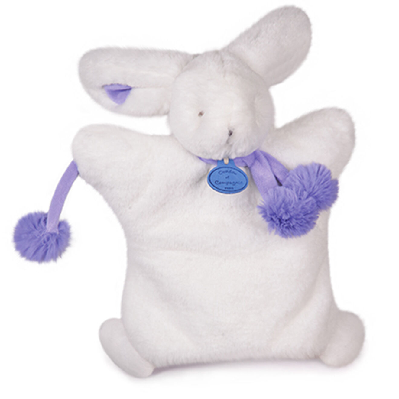 Doudou et Compagnie Marionnette Lapin Pompon (modèle aléatoire) - 25x5 cm