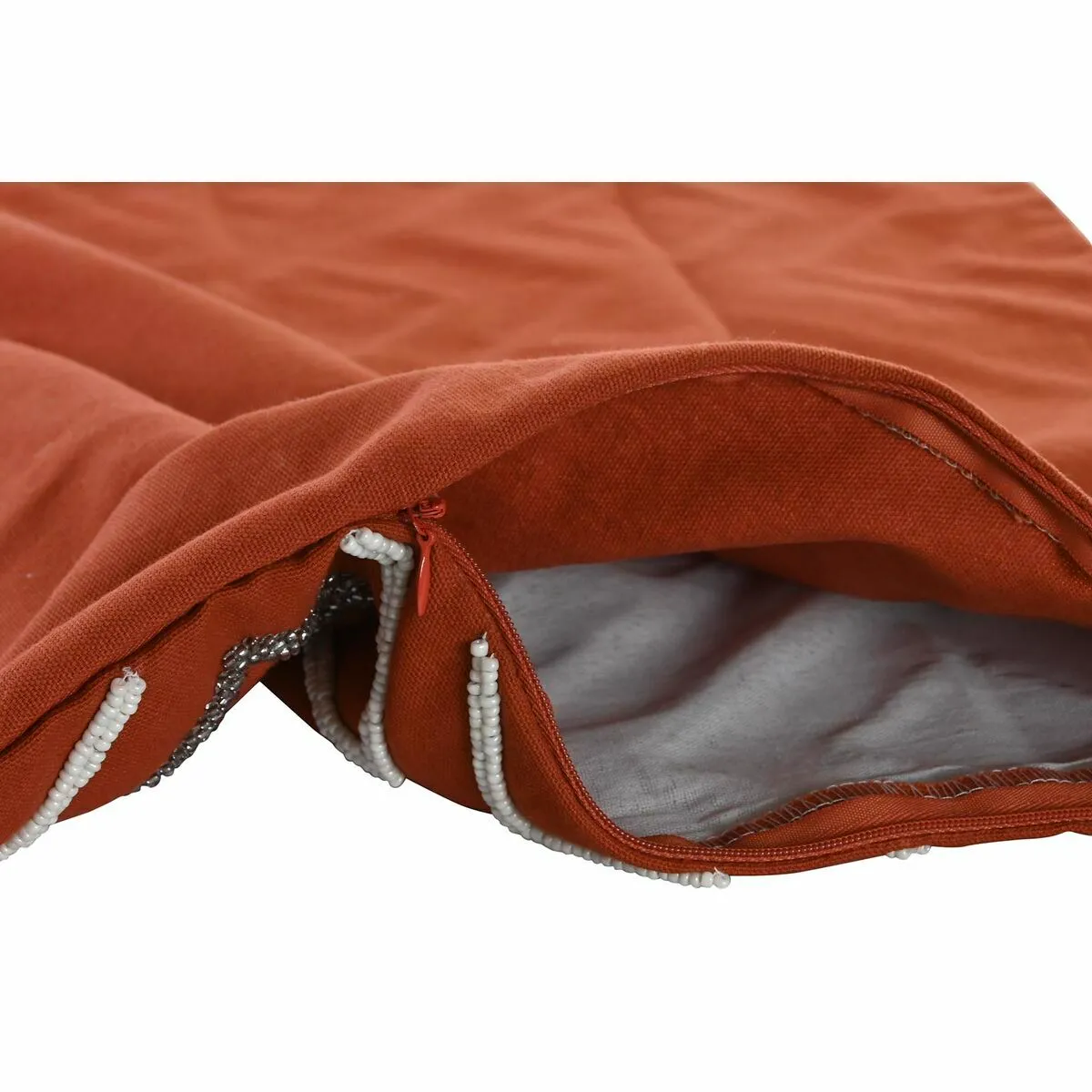 DKD Home Decor Housse de Coussin - Terre cuite Géométrique