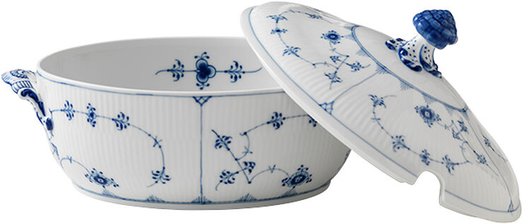 Royal Copenhagen Mussel Riflet terrin Hvid