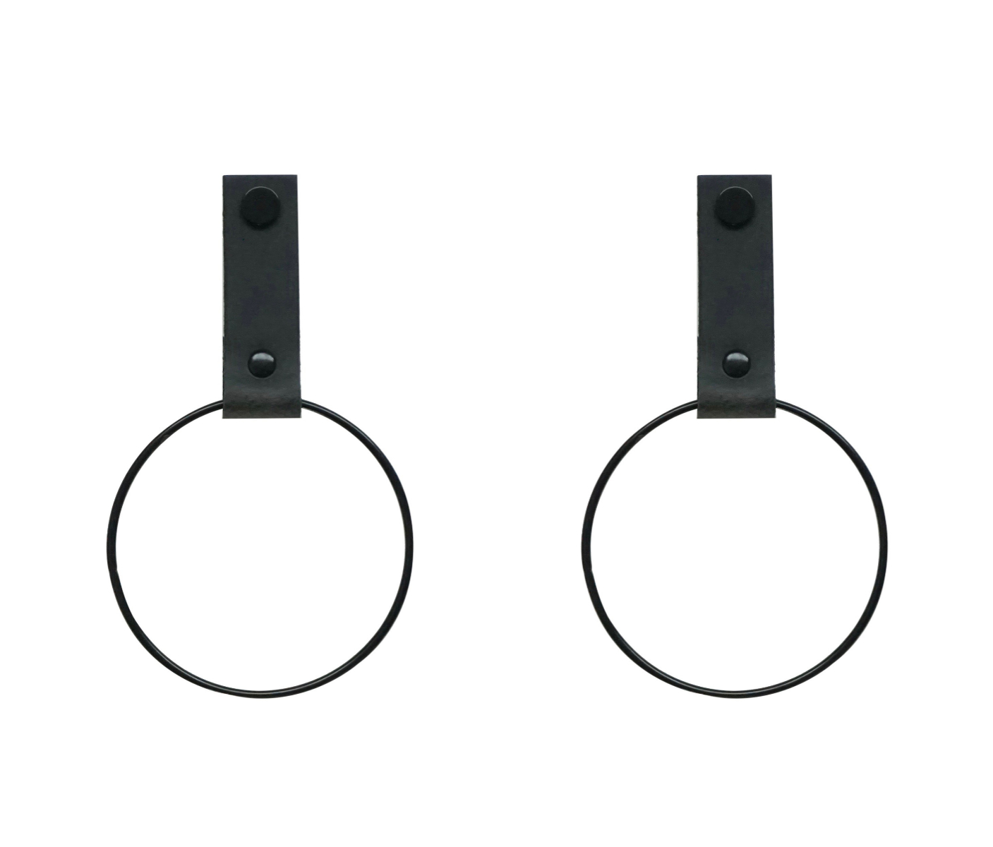 Leren handdoekring maat S (ring zwart) 2x leren Handdoekring  |  VINTAGE BLACK maat S