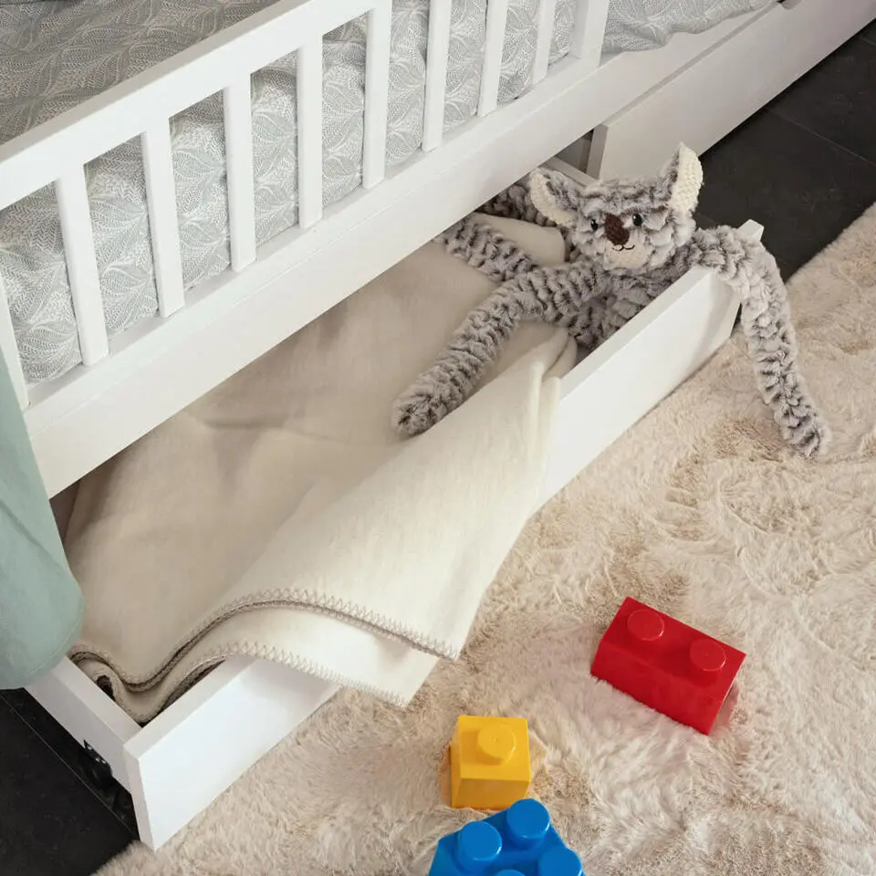 HOME DELUXE Kinderbed STAR LAND Wit met Lades