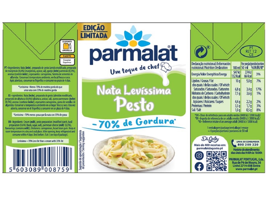 NATAS UHT CULINÁRIA PARMALAT PESTO 200ML