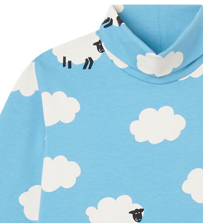 Stella McCartney Kids Bluse m. Rollkragenpullover - Hellblau/Wei