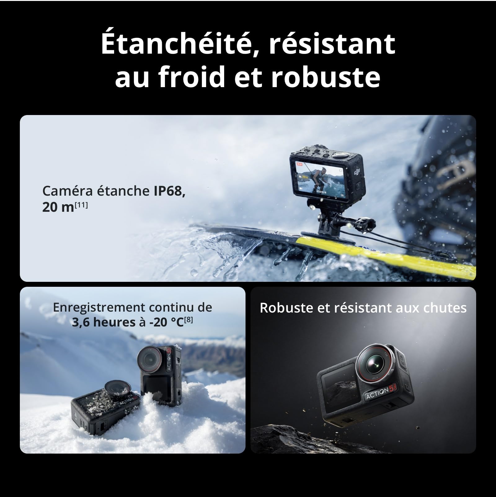 DJI Bundle Aventure Osmo Action 5 Pro, Caméra d’Action 4K avec Capteur 1/1,3