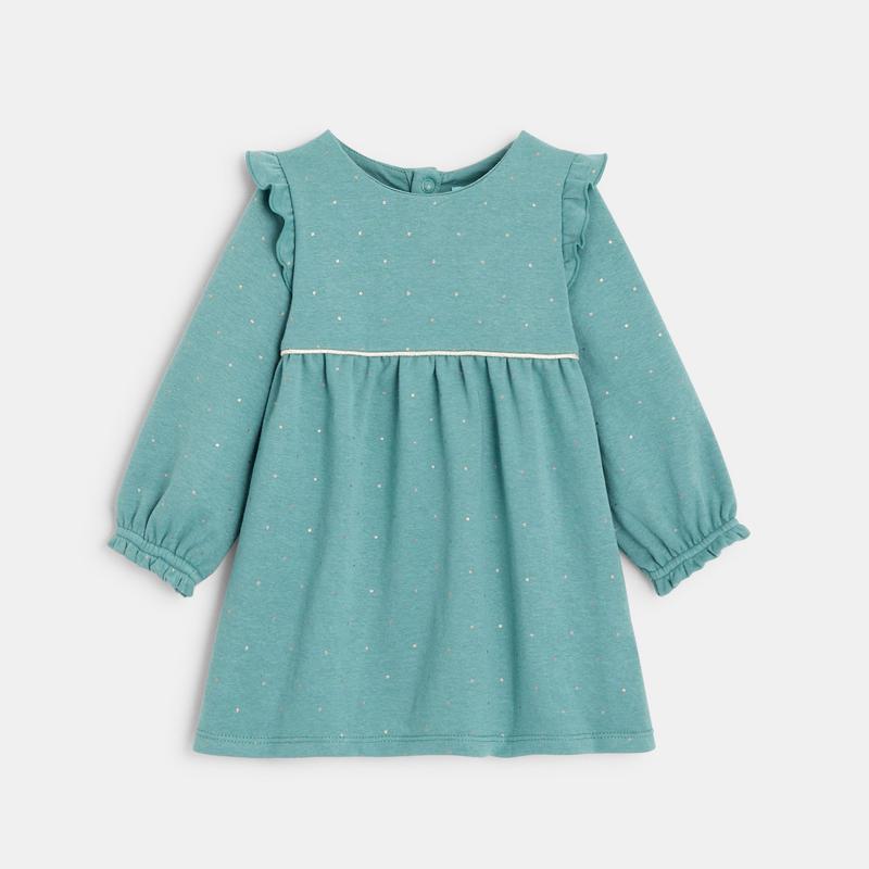 Robe pois brillants verte bébé fille Vert