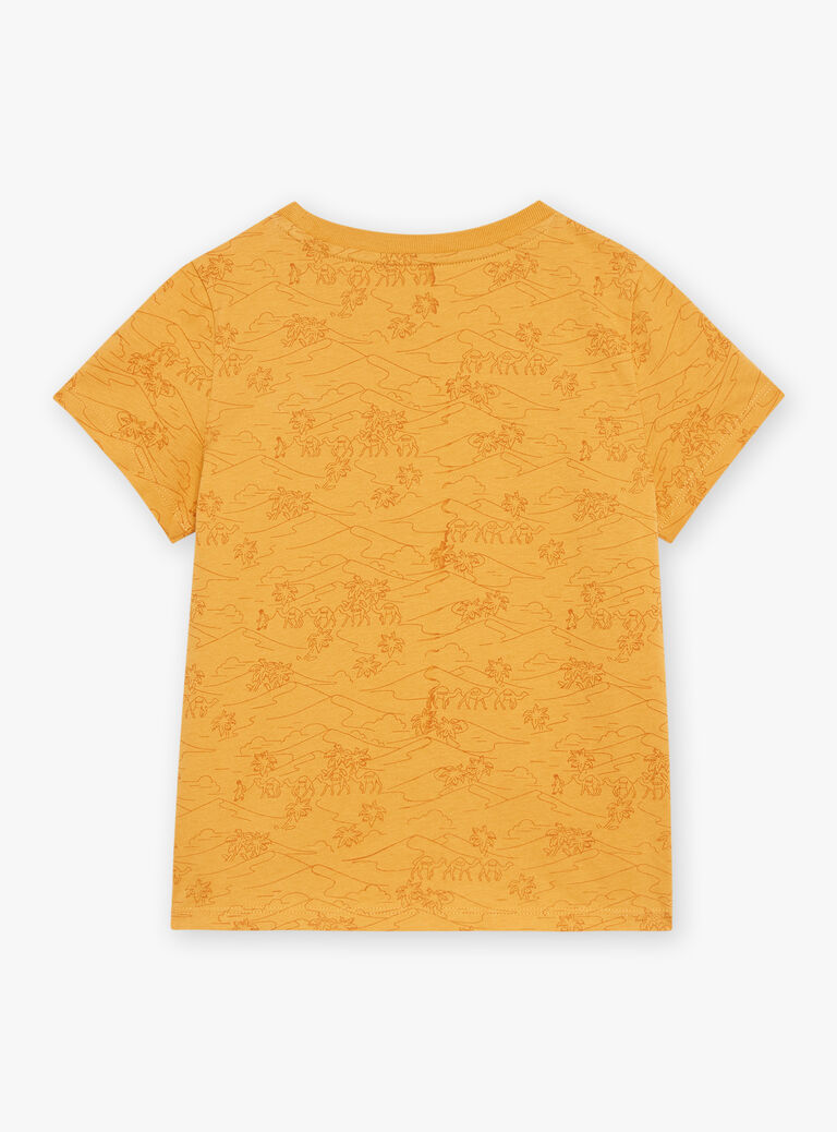 T-shirt jaune moutarde à imprimé désert