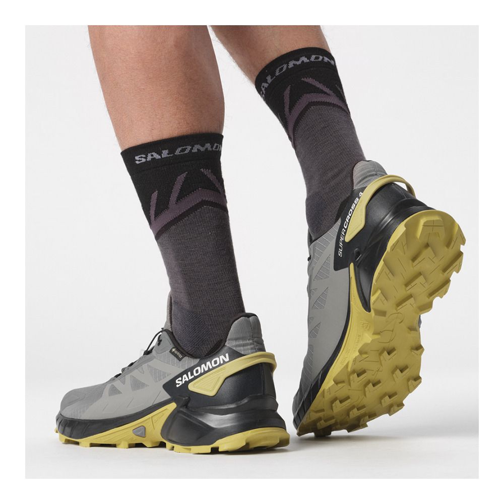 Salomon SUPERCROSS 4 GTX - Chaussures trail Homme pewter/black/cress green