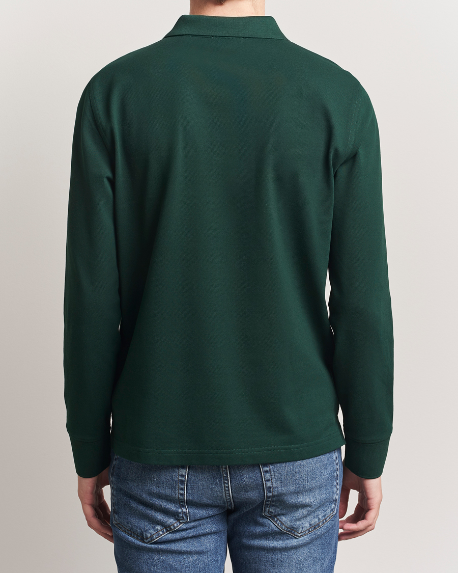 GANT Regular Shield Long Sleeve Polo Tartan Green