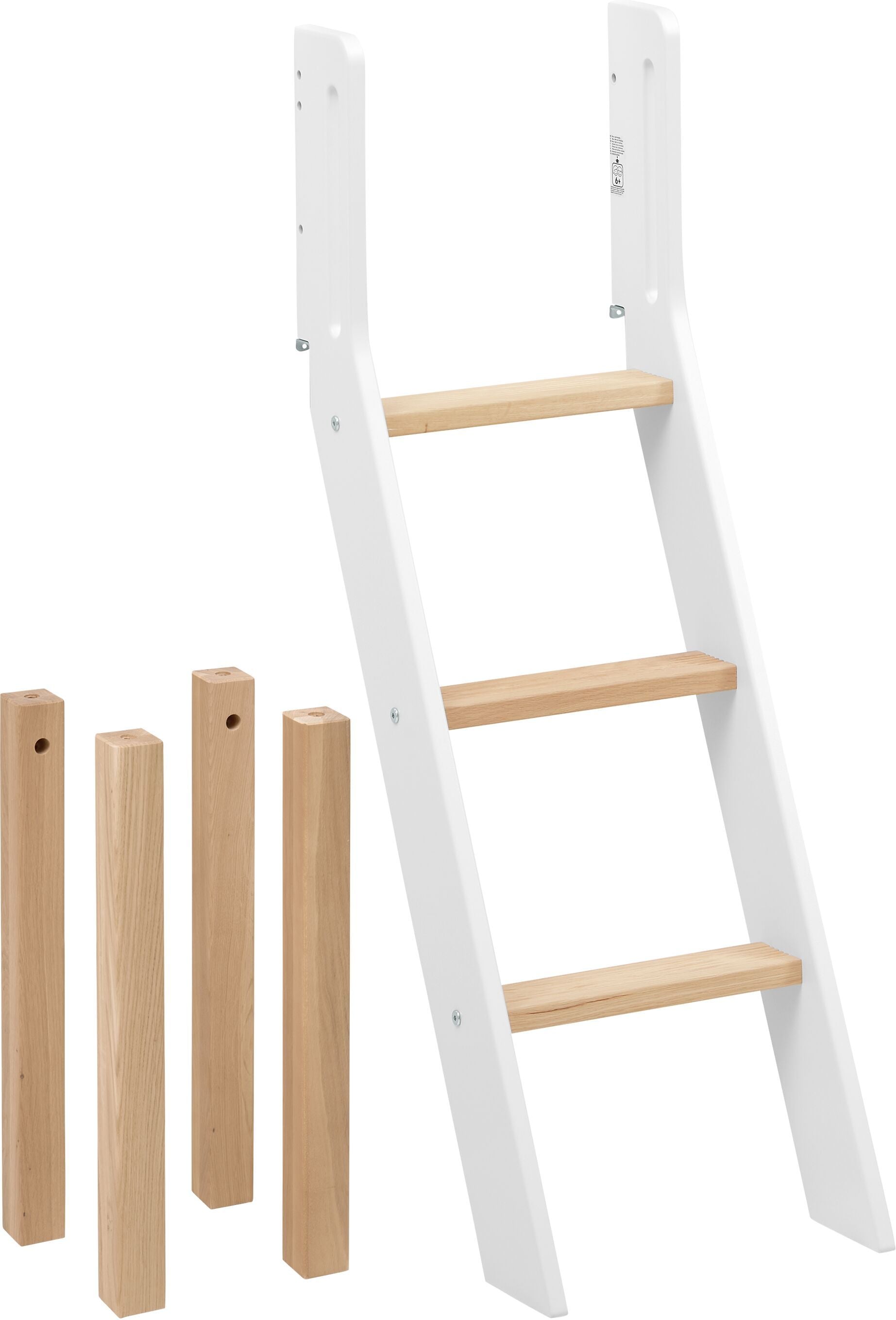 Flexa NOR Halbhochbett - Weiss / B: 109.0 cm x T: 210.0 cm x H: 120.0 cm