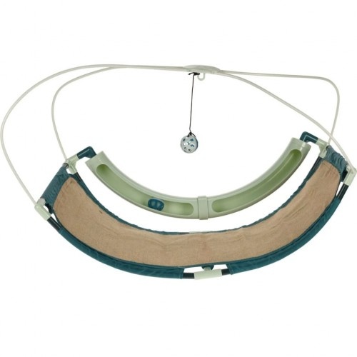 Cama para gatos Pets Collection Play Plank com bola, verde e marrom.