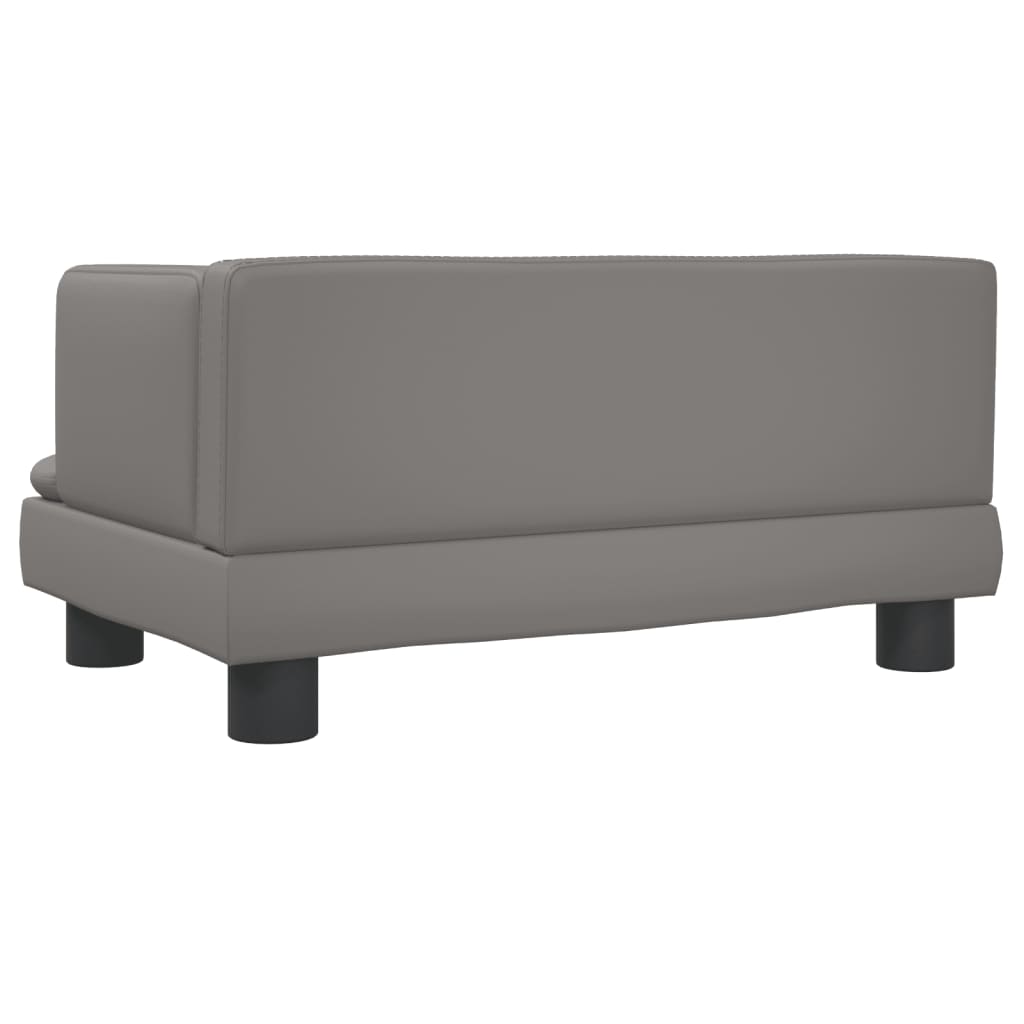Cama para cães vidaXL em couro sintético, cinza, 60x40x30 cm